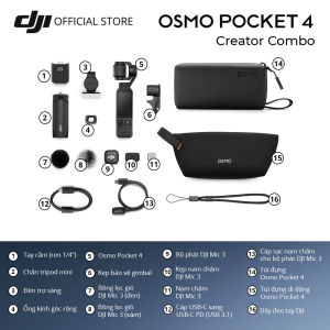 DJI Osmo Pocket 4 | Camera Cầm Tay Bỏ Túi Nhỏ Gọn Quay Video 4K 240fps Bộ Nhớ Trong 107GB Tích Hợp Bộ Lọc Màu Tone Film (DJI OP 4 Vlog Camera)