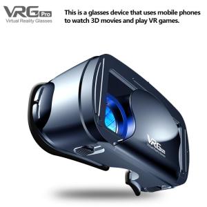 VR Glasses Virtual Reality 3D Headset Smart Glasses Helmet for Smartphones Cell Phone Mobile 4.7-7 Inches with Controllers