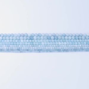 1strand/lot Natural Aquamarines Stone Beads Blue Round Loose Spacer Beads For DIY Jewelry Making Bracelet Necklace Accessories