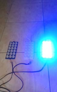 Lampu led blitz pesawat 3 pcs 18 mata komplit modul kabel 3 meter custom warna tombol manual