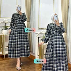 MIDI DRESS KOTAK FLANEL TERBARU