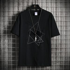 plus Size Clothes Mens Short Sleeve T-Shirt 2023 New Arrival Pure Cotton Loose Overweight Man Summer Fat Guy plus Size Half Sleeve