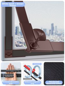 ZTION | Large Lock Self-Adhesive Insect Protection Invisible Window Screen