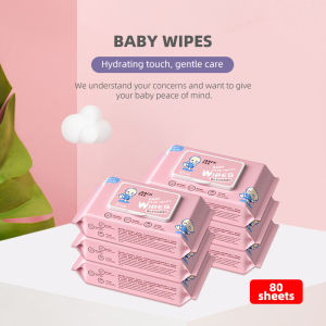 80 pcs (Non-Alcohol-Wet Wipes) Baby Wet Tissue Paper Experience Pack for Newborn Baby Hand, Mouth, and Fart - Special Cotton Family Young Children Convenience