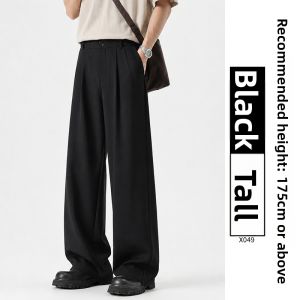 YAYANGREN | Mens Wide Fit Draping Trousers Summer Light