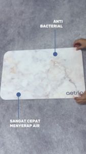 DIATOMITE ABSORBENT MAT WHITE MARBLE | BATH MAT