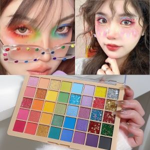 Bộ Phấn Mắt 40 Màu Lì & Nhũ Ánh Kim Xanh Lá Cây Xanh Dương Hồng Dành Cho Biểu Diễn Lễ Hội Âm Nhạc Sân Khấu Quà Tặng Ngày Của Mẹ