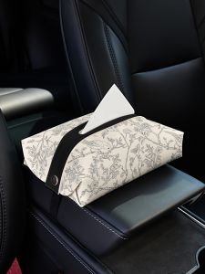 Luxurious Leaf Creative Car Mounted Tissue Box Vehicle Seat Back Holder Multifunctional Armrest Box Storage Organizer