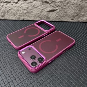 For iPhone 18 Pro Max For Magsafe Magnetic Plating Frame Phone Case For iPhone 18 17 Air 16 E 15 14 Plus 13 12 11 Pro Max Cover