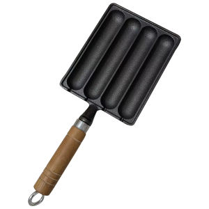 【Big Sale】Cast Iron Pot for Grilled Sausage Non Stick BBQ Supply Grilled Pot Vertical Sausage Fry Pan Hot Dog Baking Steaming Tool【SuperLegend】