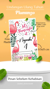 ( ISI 30 PCS ) UNDANGAN ULANG TAHUN FLAMINGO UNDANGAN ULANG TAUN | ULANGTAUN Undangan ULTAH undangan PESTA / PARTY | KARTU UCAPAN Undangan Satu lembar Bolak Balik Undangan MuURAH / KEREN / VIRAL