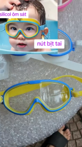 Kính Bơi Kính Lặn KÈM BỊT TAI Lớp Silicone Lớn Chống Thấm Nước Chống Sương Mù Góc Rộng Cho Trẻ Em 4-16 Tuổi