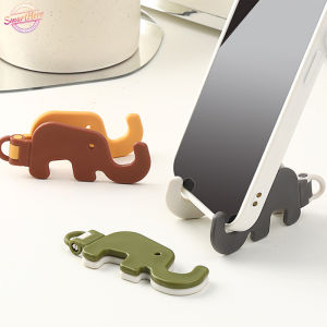 1/3/5PCS Portable Desktop Mobile Phone Stand Mini Elephant Cute Cartoon Animal Foldable Cell Phone Holder Key Chain Design Storage