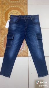 OLA - Celana Wanita Jeans Pensil Cargo - Premium Model Kekinian Terbaru 2023 OOTD Korea Style