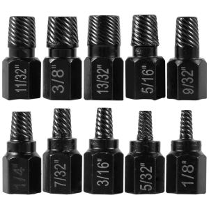 10Pcs Screw Extractor Kit Alloy Steel Damaged Screw Remover Metal Easy Out Drill Bits Broken Bolt Stud Remover Screw Extractor