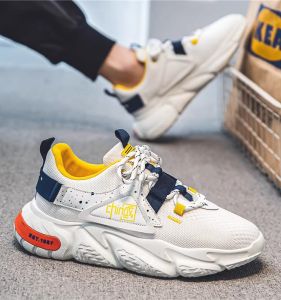 Mens Coconut Sport Shoes Breathable Mesh Soft Bottom Running Shoes Anti Shock Ultra Light Youth Trendy Flats Rubber Outsole