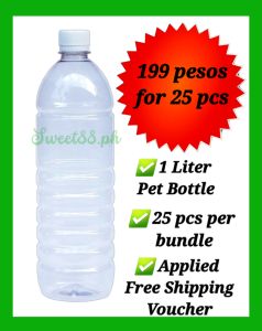 1 LITER PET BOTTLE/ 25pcs FOR ONLY (7.96)EACH WITH CAP