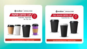 Ecobox Disposable Purple Paper Coffee Cup Violet Coffee Cup 25pcs