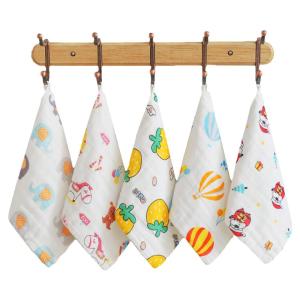 Pure Cotton Muslin Towel for Newborn Babies 6 Layers a Class Square Face Towel Children Handkerchief Saliva Towel 25x25cm