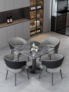 Casual Poker Table Studio Bar Coffee Shop Rock Plate Square Table And Chair Set Small Brew Pub Italian Minimalist Style Dining Table