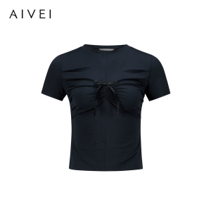 AIVEI | Chic Bow Front T-Shirt Slim Fit