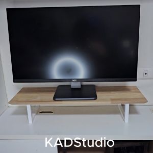 💥 งานไม้แท้ REG T/W - ที่วางจอคอม ไม้สีใส เคลือบ PU รับนำ้หนัก 10 Kg