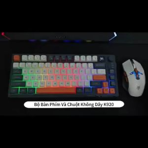 Bộ Bàn Phím Không Dây XUNFOX K920 - Combo Bàn Phím Công Thái Học Có Màn Hình Hiển Thị Nút Vặn Điều Chỉnh