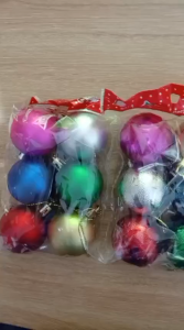 HIASAN BOLA 7CM 1 PACK ISI 6 CHRISTMAS TREE DECORATION