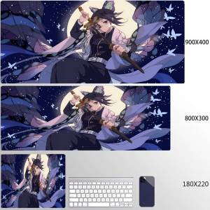 Bandai | Mouse Pad XXL PC Purple Flower D-demon Slayer Desk Mat New Kochou Shinobu Mousepad Laptop Anime Girl Gamer Cabinet Keyboard Rug