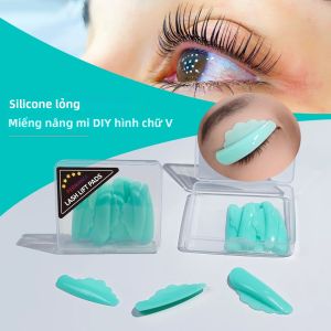 PERMANIA 4 Cặp Miếng Dán Nâng Mi Tự Dính Mềm Mại Có Thể Tái Sử Dụng Bằng Silicon Dùng Cho Việc Uốn Mi Màu Hồng/Cam/Xanh Nhạt