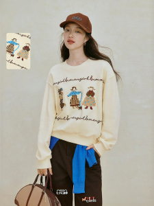 INMAN | 100% Xinjiang Cotton Embroidered Loose Hoodie