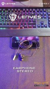 LF62 - Headset Lenyes LF-62 Earphone Lightning Mega Bass Hifi Stereo Handsfree with Microphone Original