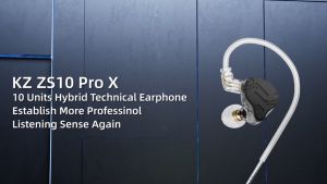 KZ ZS10 PRO X Upgraded 1DD+4BA Hybrid Driver HiFi in Ear Earphones IEM with Alloy Faceplace Detachable Silver-Plated Recessed 0.75mm 2Pin Cable for Audiophile Musician DJ Stage KZ ZS10 PRO X / EDX PRO X / ZSN PRO 2