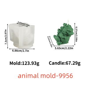 Animal Silicone Candle Mold Platypus Crocodile Rhinoceros Dragon Shaped Soap Resin Plaster Clay Casting Mold for Home Decor Gift