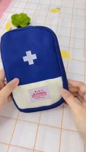 Tas Mini P3K Bentuk Persegi Tempat Kotak Obat Bag Organizer Medicine Bag First Aid Travel Medicine Pouch Tas Obat Mini Ala Korea