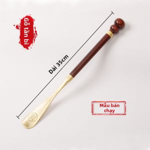 Dụng Cụ Đeo Giày Gỗ Hồng và Đồng Thau Dài
