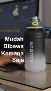 Botol Minum Sport/Olahraga/Traveling Keren Gradasi 2 Warna 1.3 Liter Tutup Kunci Anti Tumpah YML-005