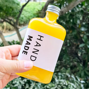 Disposable PET Plastic Square Flat Milk Tea Bottle  Squeezed Juice Bottle One Time Oil Yam Tea Acid Plum Soup Cold Drink Bottle