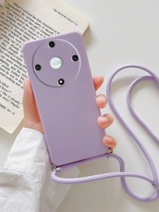 Jianqing Huawei X60PRO Honor X9A X8A X50I X7A P60ART Full Cover Silicone Phone Case Protective Shell Anti-fall Lanyard Cartoon Design