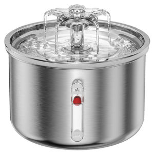 IPSKY Automatic Pet Water Dispenser WF250 Stainless Steel Visual Buoy Fountain 2.0L