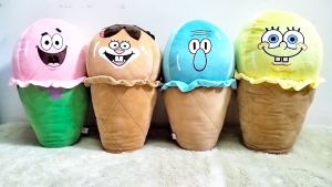 Boneka Bantal Ice Cream Spongebob SquarePants Bahan Yelvo Ukuran L
