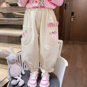 Cute Childrens Cotton Lantern Pants Casual Long Trousers for Toddlers Nursery Kids Spring Fashion Baby Girls Clothing