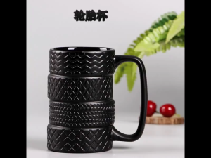 【จัดส่งในท้องถิ่น】Vogvigo ยางเหยือกความจุมาก500มล. เซรามิกพร้อมยางช้อนแก้ว3D Mug Mobil ขนาดใหญ่พร้อมที่จับแก้วกาแฟสำหรับผู้ชายสำหรับสำนักงานรถคนรักสำหรับบ้านของขวัญสำหรับคนขับรถช่าง