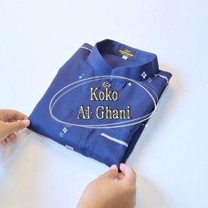 Koko AL GHANI katun TOYOBO adem atasan pria muslim kurta pria lengan panjang terbaru kancing import