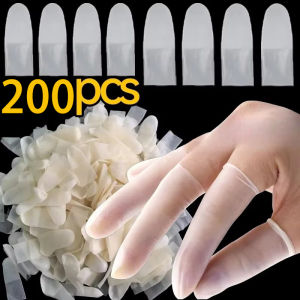 50-200pcs Disposable Finger Cover / Transparent Non-slip Fingertips Cots / Outdoor Work Latex Gloves