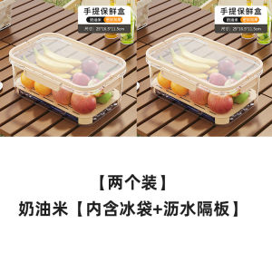 Portable Food Grade Preservation Box Camping Picnic Outdoor Activities Mobile Fridge Storage Container Transparent Rectangle Shape