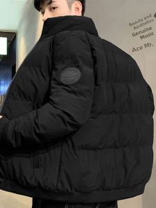 ROMON | Lormen Mens Cotton Jacket Autumn Winter New Style Thick Warm Short Coat Stand Collar Down Cotton Padded Youth Fashion City Wear