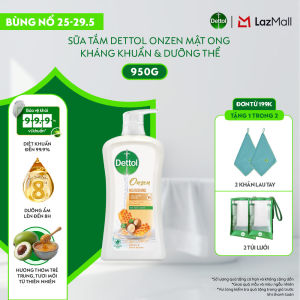 Sữa tắm Dettol Onzen Dưỡng Da Mật Ong Kháng Khuẩn Dưỡng Thể 950g