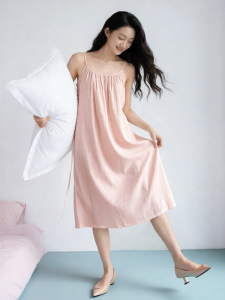 Semir | Thin Sleeveless Strappy Nightgown With Pads