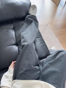 Quần Ống Đứng Kẻ Caro Xám Xếp Ly Quần Dài Thường Ngày Cho Nam Quần Ống Đứng Rộng Rãi Phong Cách Cổ Điển Quần Dài Thoải Mái